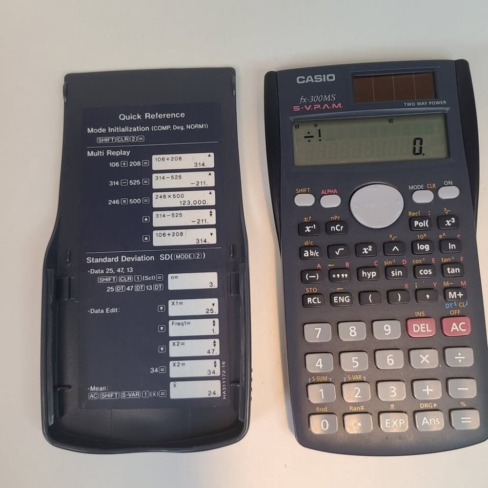 Casio fx-300MS Calculator Two Way Power With Cover